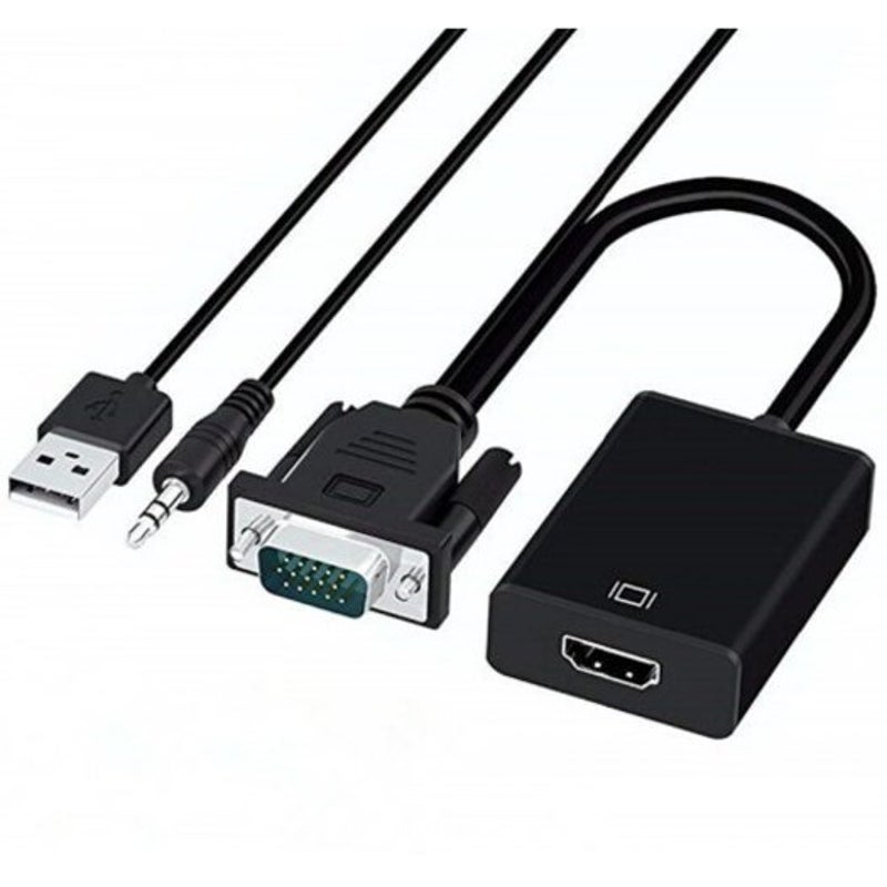 1080P Full Hd Vga To Hd-Compatible Converter Adapter Cable With Audio Output