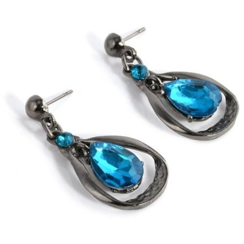 Veile Studios Blue Water Drop Earrings Necklace Set Dodger