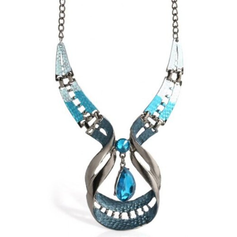 Veile Studios Blue Water Drop Earrings Necklace Set Dodger