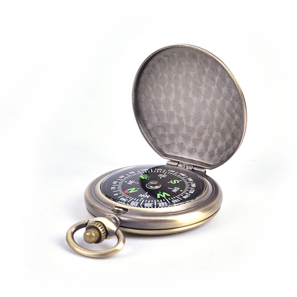 Bronze Compass Design Pocket Watch Retro Men's Women's Statue Of Liberty
