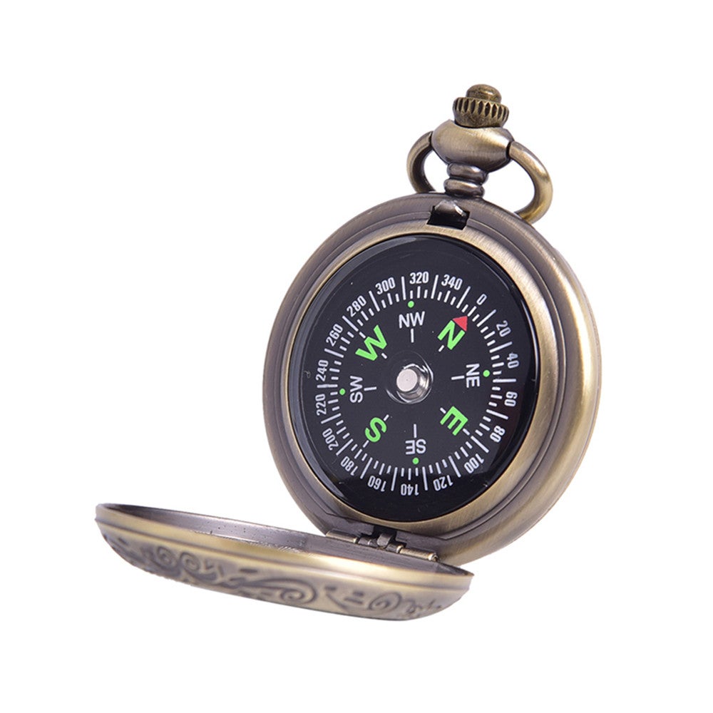 Bronze Compass Design Pocket Watch Retro Men's Women's Statue Of Liberty