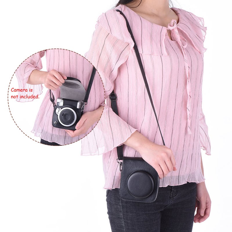 Vintage Pu Protective Camera Case Bag Black