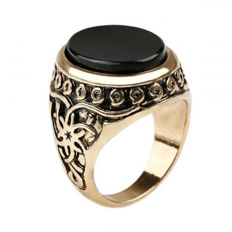 Vintage Stylish Alloy Men Ring Golden 10