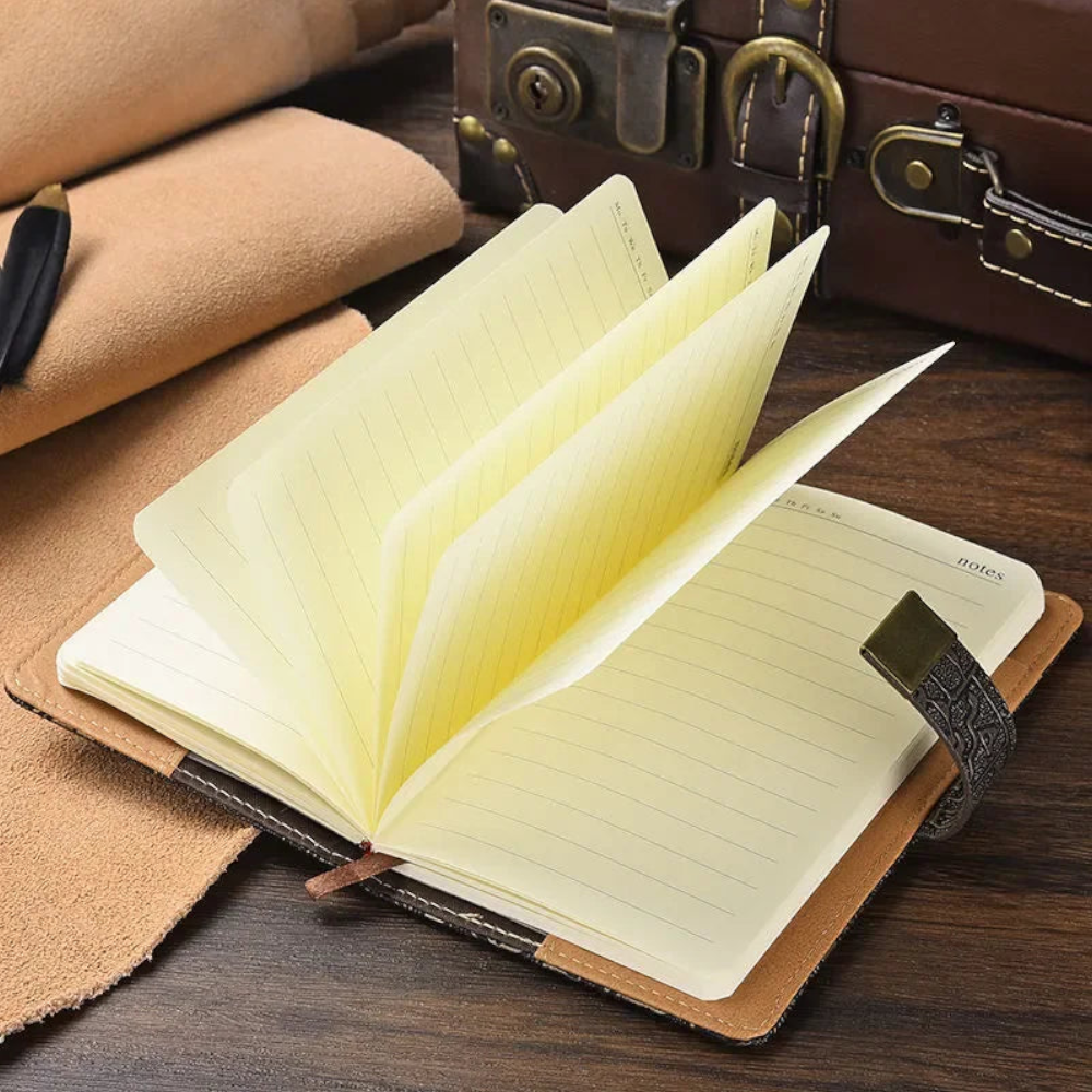 Password Notebook A6 A5 B5 Ancient Egyptian Leather Secret Diary With Lock Holiday Gift Travel Book Office Journals