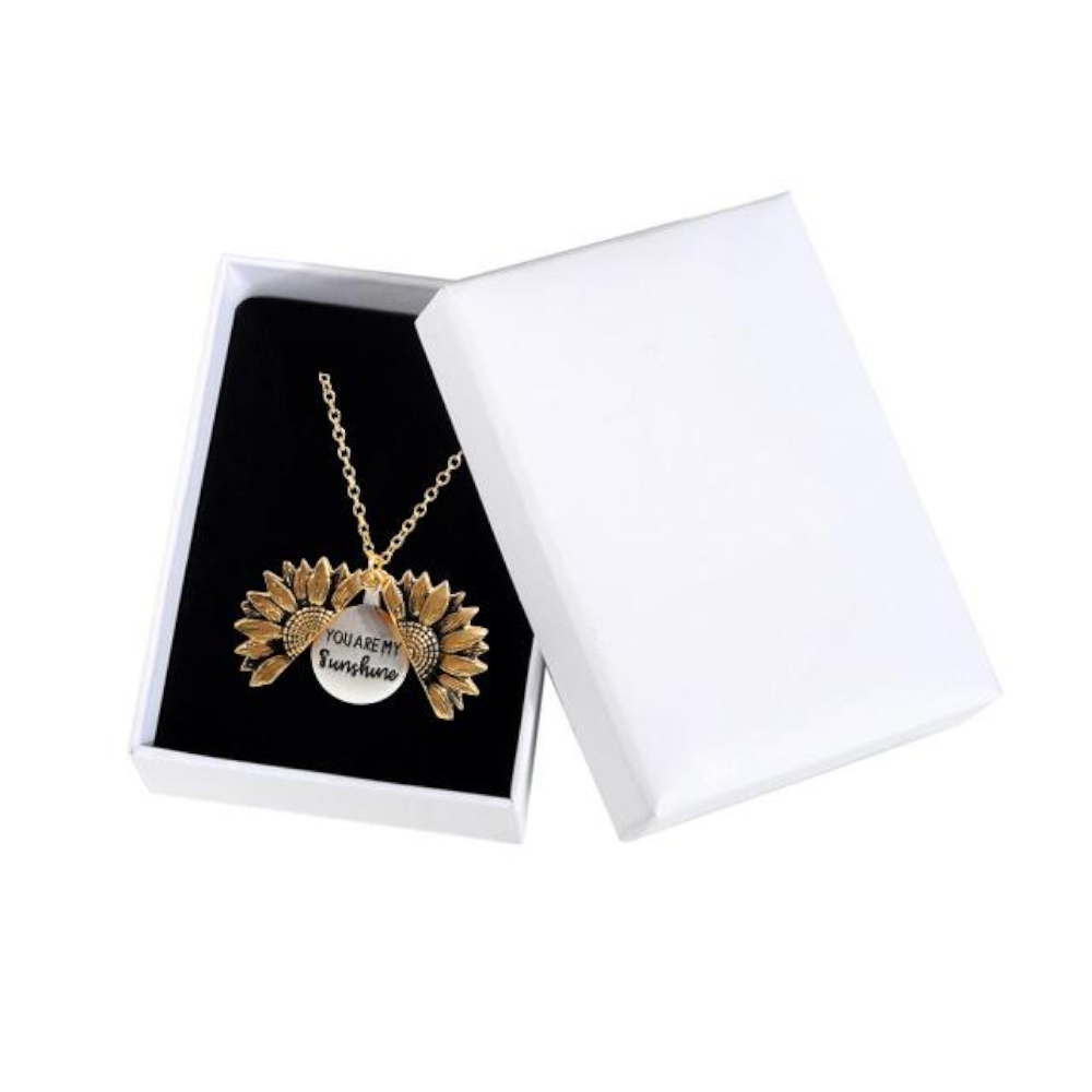 Vintage Sunflower Locket Pendant Necklace Boho Jewellery