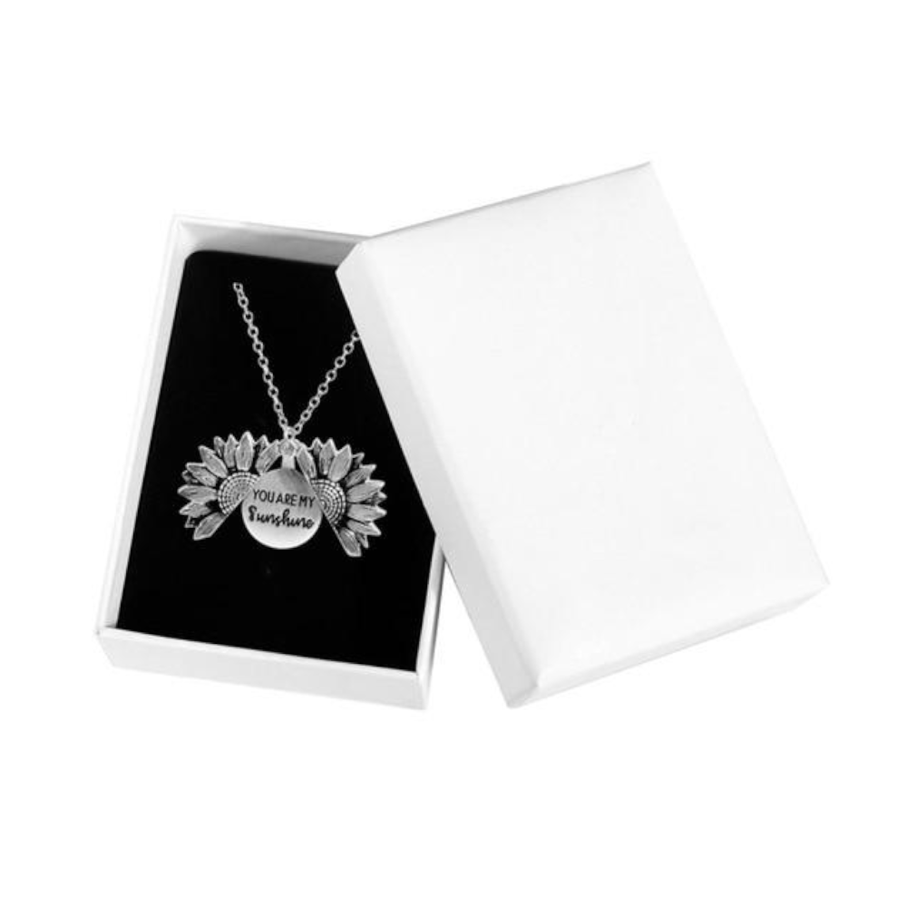Vintage Sunflower Locket Pendant Necklace Boho Jewellery