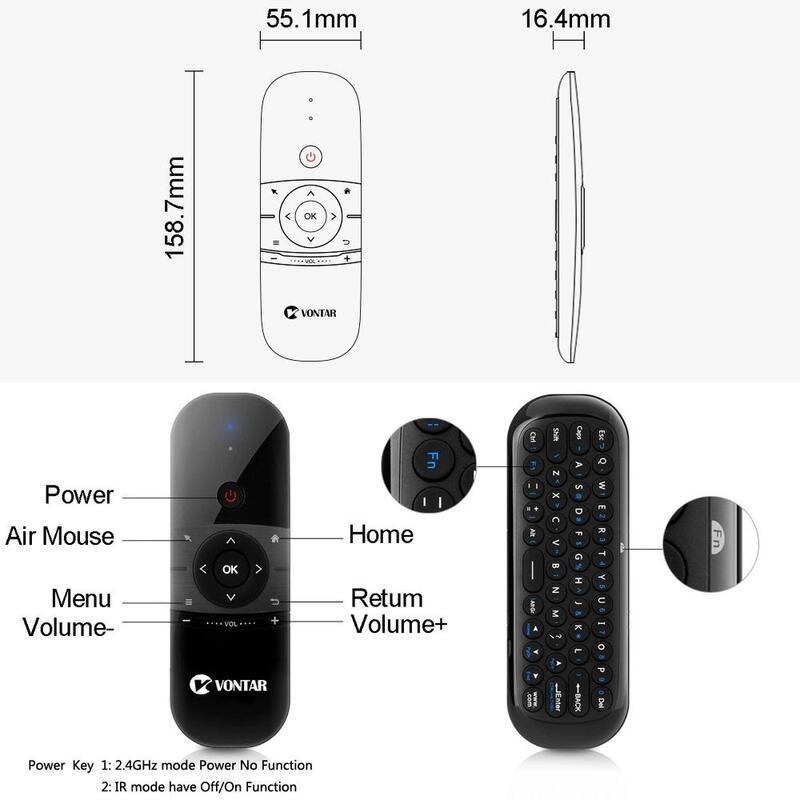 W1 2.4G Air Mouse Wireless Keyboard Usb Receiver For Android Smart Tv