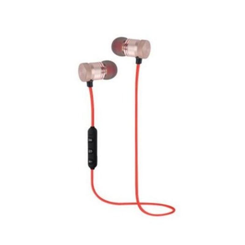 W11 001 Wireless Bluetooth Headset Metal Magnetic Stereo Sports Bass Suitable For All Phones Red