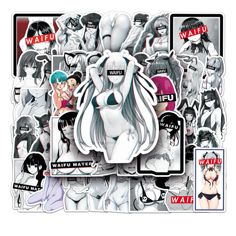 10/30/50Pcs Waifu Hentai Sexy Girl Otaku Phone Laptop Adult Stickers