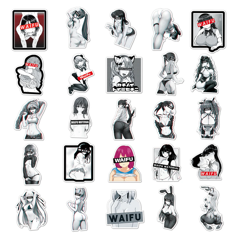 10/30/50Pcs Waifu Hentai Sexy Girl Otaku Phone Laptop Adult Stickers
