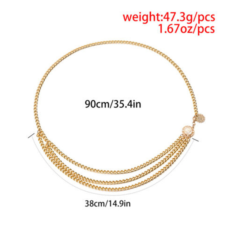 Veile Studios Multilayer Alloy Waist Chain Body For Women Belt Pendant Belly