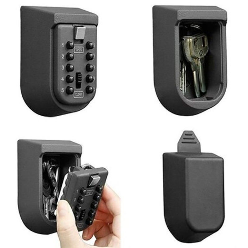 Wall Mounted Key Safe Password Lock Storage Box Black
