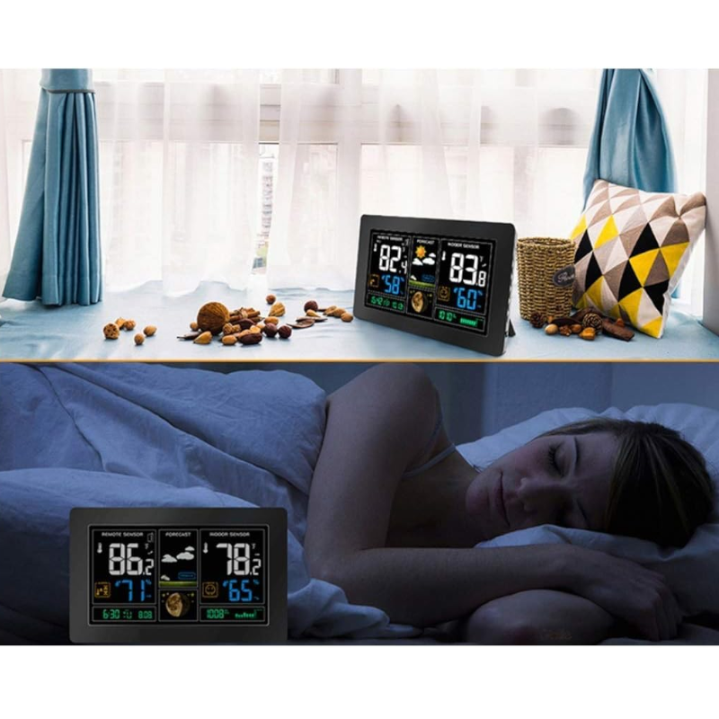 Digital Weather Station Wireless Monitor Alarm Clock Temperature Humidity