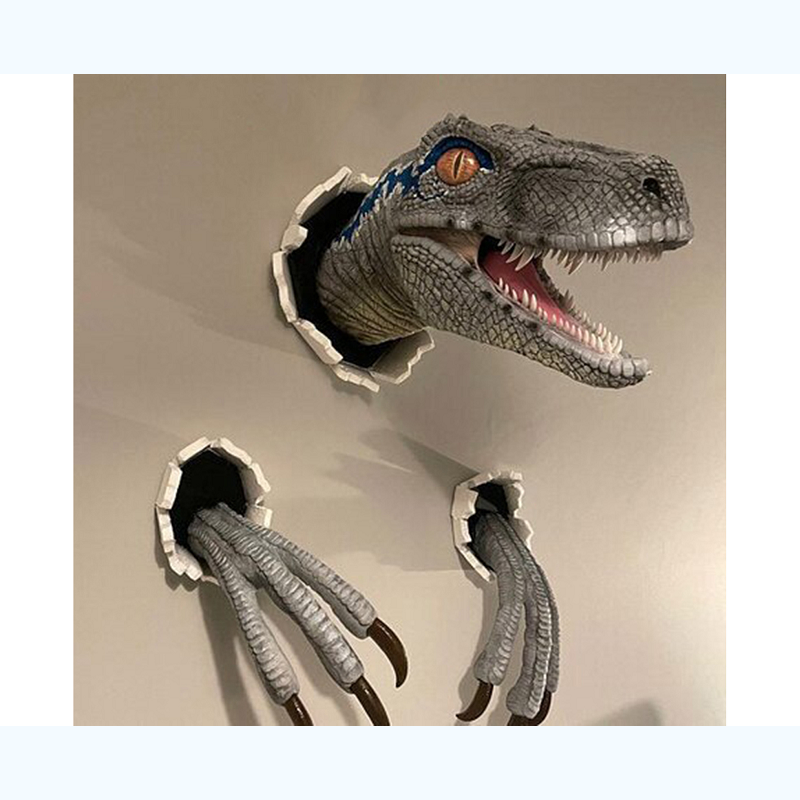 Wall Statue Emulsion Realistic Artificial Dinosaur Animal Ornament