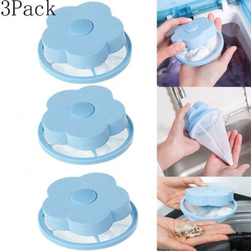 Washing Machine Hair Removal Filter Bag Laundry Ball Sky Blue