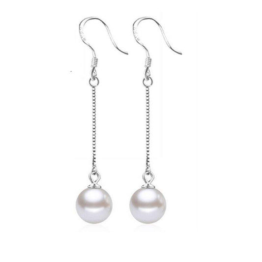 Water Drop Dangle Studs Pearl Earrings Wire Beads
