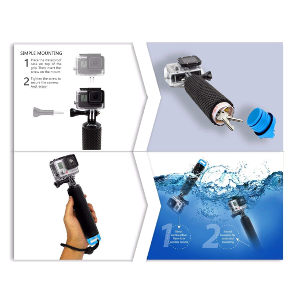 Water Floating Hand Grip Handle Mount Accessories For Go Pro Gopro Hero 8 7 6 5 4 Xiaomi Yi 4K Sj4000 Sj5000 Action Came