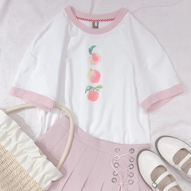 Watercolour Peach Tee