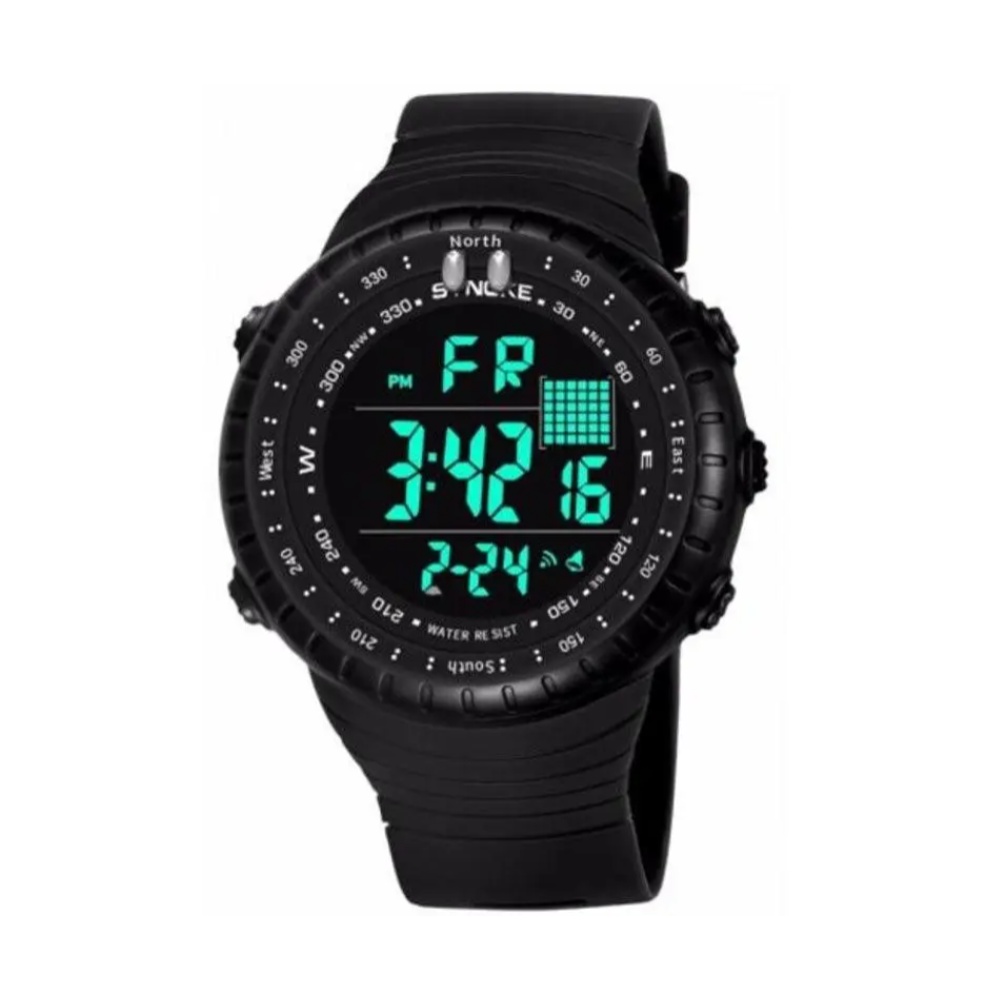 Waterproof Digital Outdoor Multi Function Watch Black