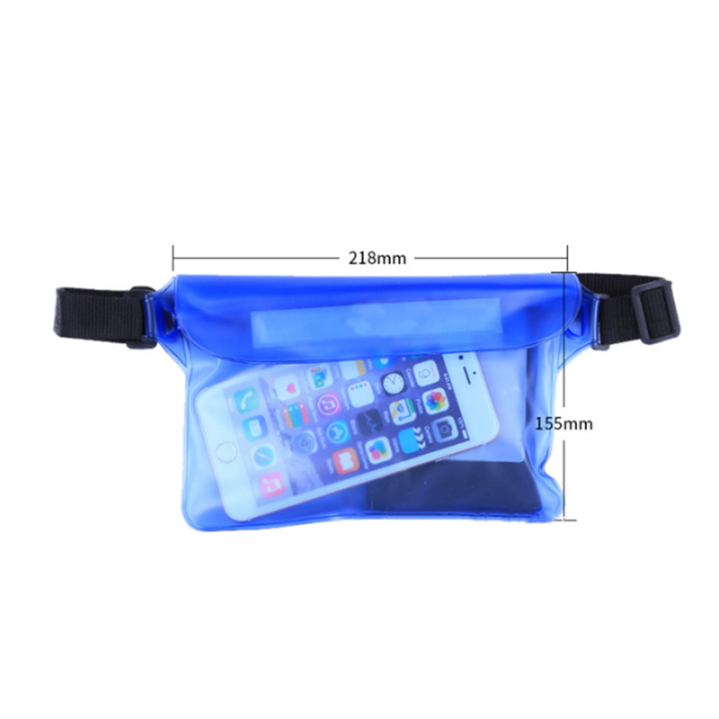 Drifting Swimming Bag Three Layer Sealed Waterproof Waistbag White