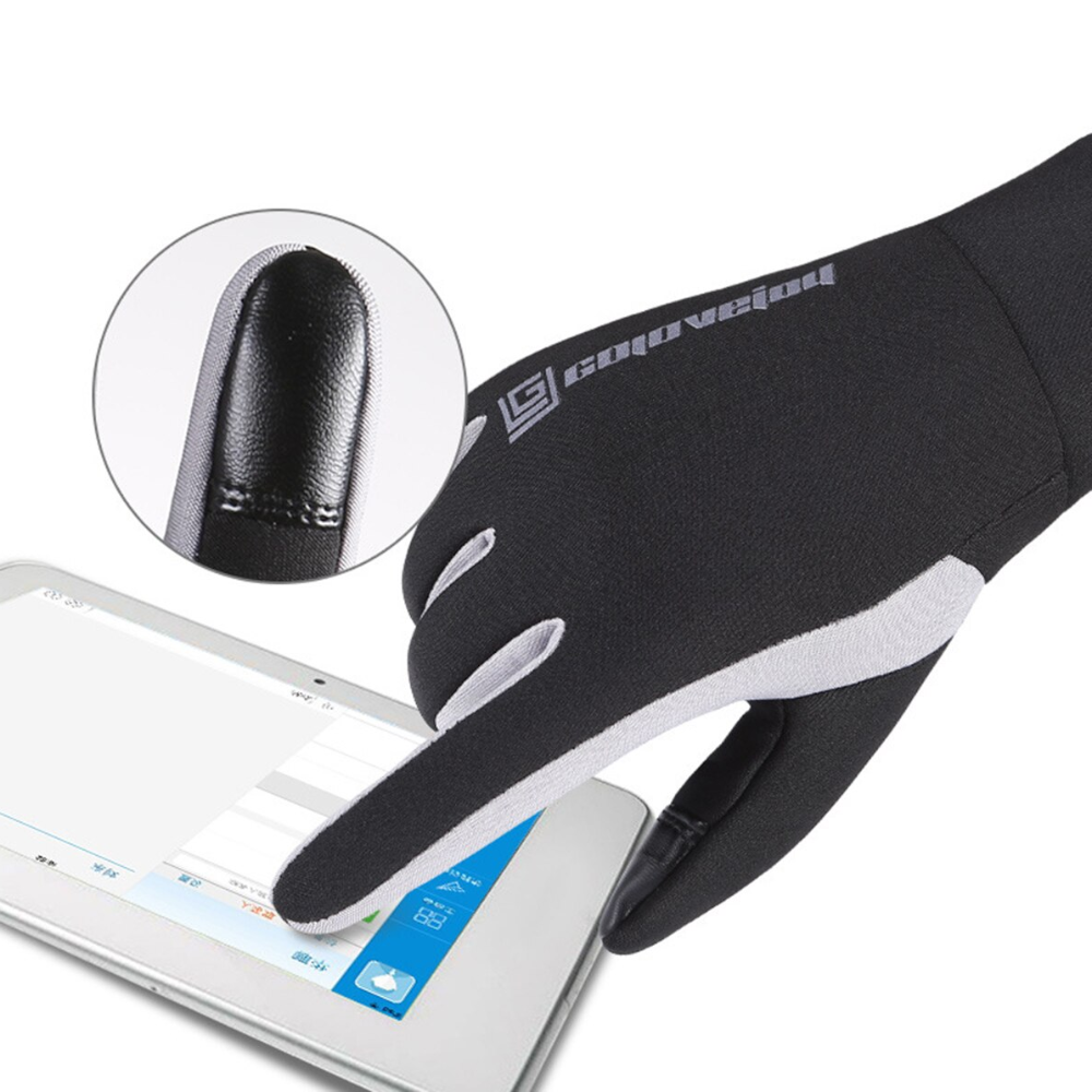 Waterproof Windproof Warm Touch Screen Full Finger Gloves Black Xl