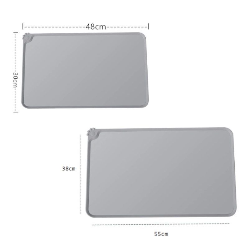 Waterproof Pet Feeding Mats With High Lips Rectangle Multiple Colours