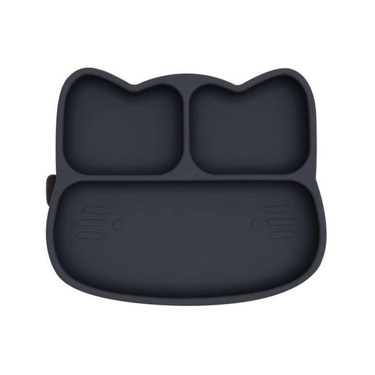 1 Sets of We Might Be Tiny 1 Sets Of Silicone Divided Plate With Suction Foot Cat Shaped Charcoal