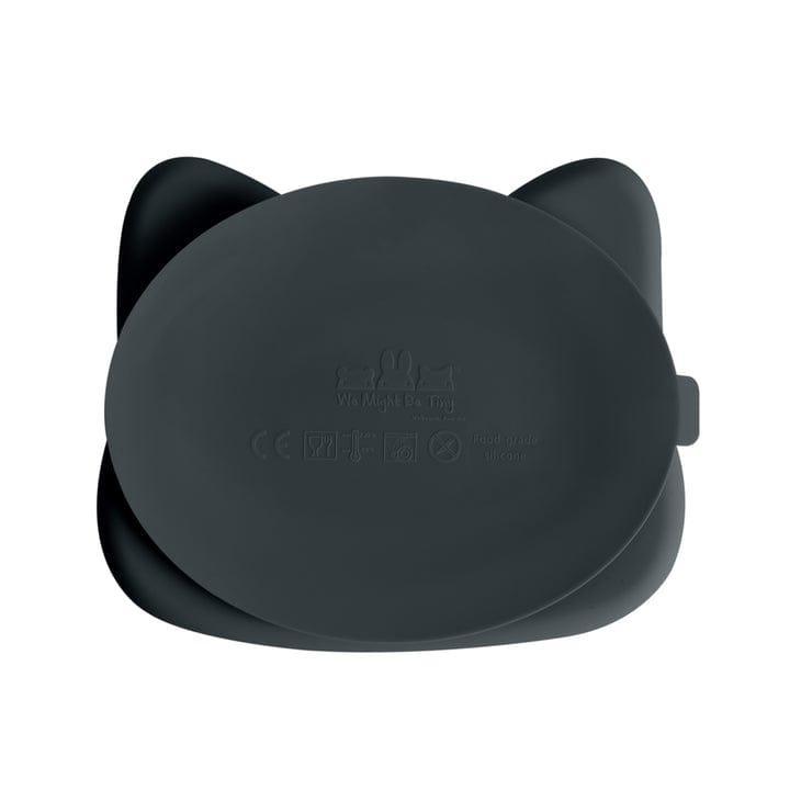 1 Sets of We Might Be Tiny 1 Sets Of Silicone Divided Plate With Suction Foot Cat Shaped Charcoal