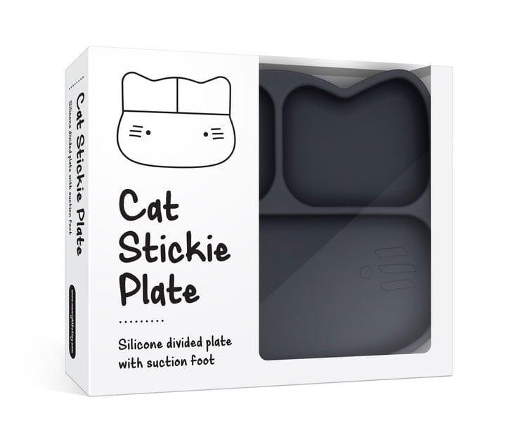 1 Sets of We Might Be Tiny 1 Sets Of Silicone Divided Plate With Suction Foot Cat Shaped Charcoal