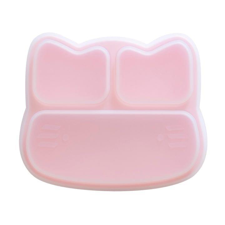 1 Sets of We Might Be Tiny 1 Sets Of Silicone Divided Plate With Suction Foot Cat Shaped Charcoal