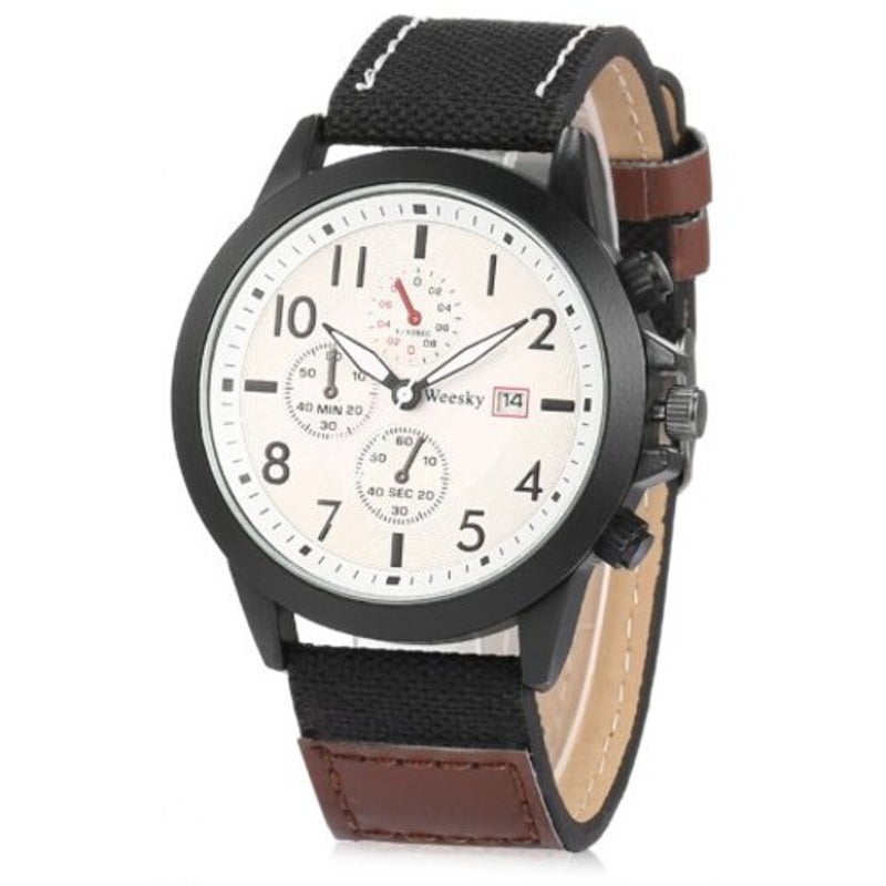 Veile Studios 6469 Leather Band Men Quartz Watch Black