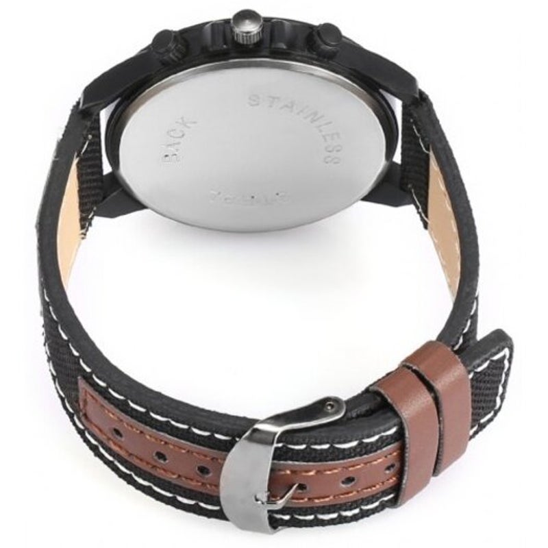 Veile Studios 6469 Leather Band Men Quartz Watch Black