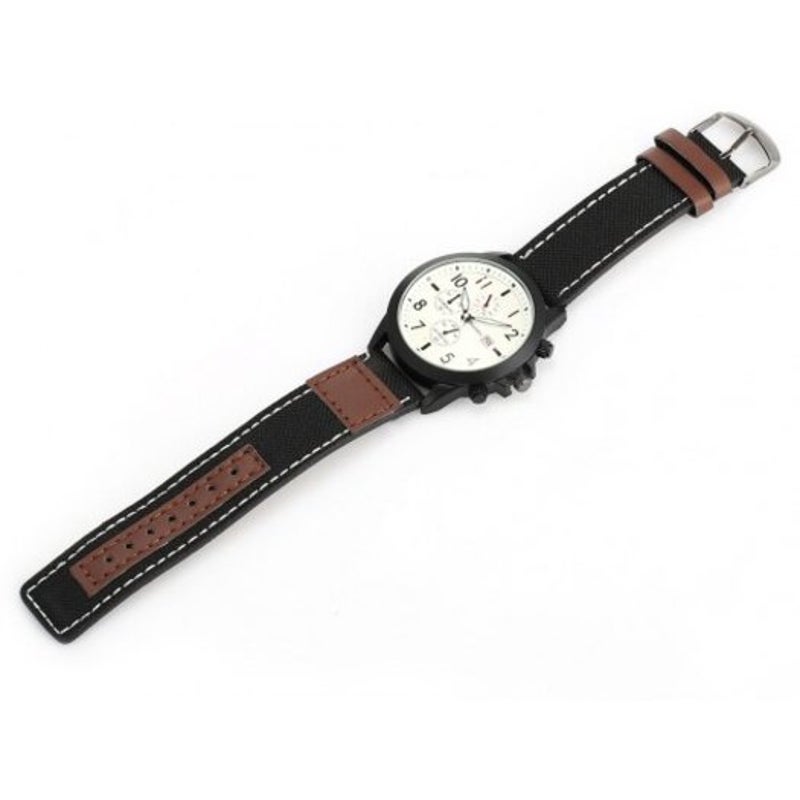 Veile Studios 6469 Leather Band Men Quartz Watch Black