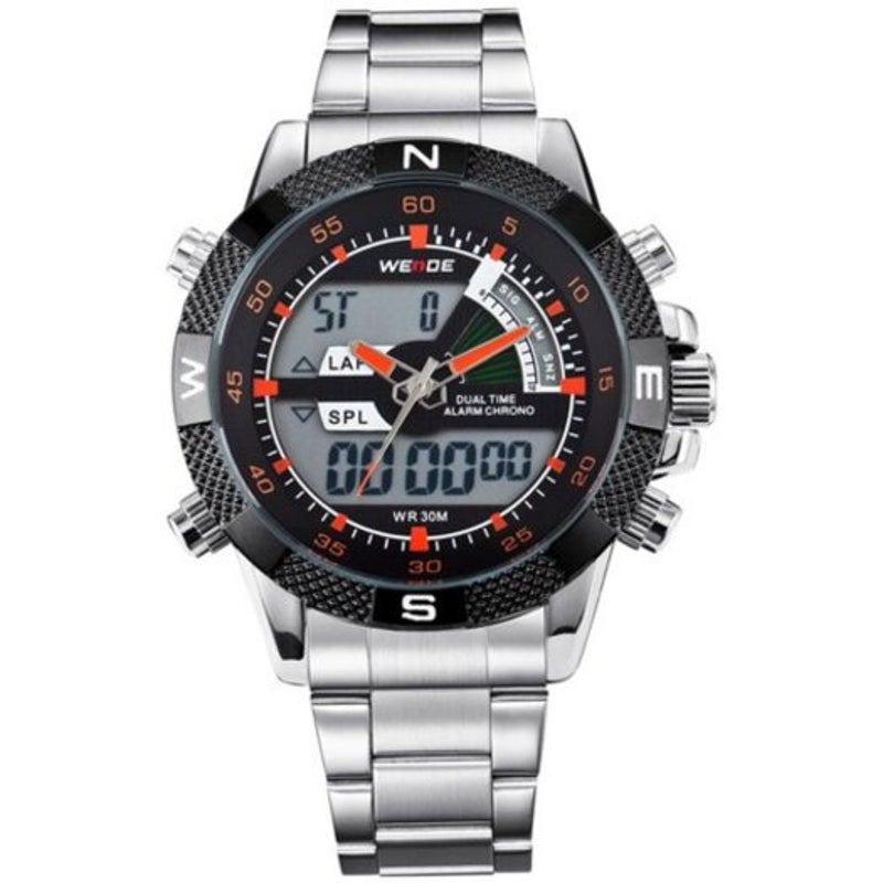 Veile Studios Men Luxury Military Sport Multi Functional Quartz Led Digital Watch E