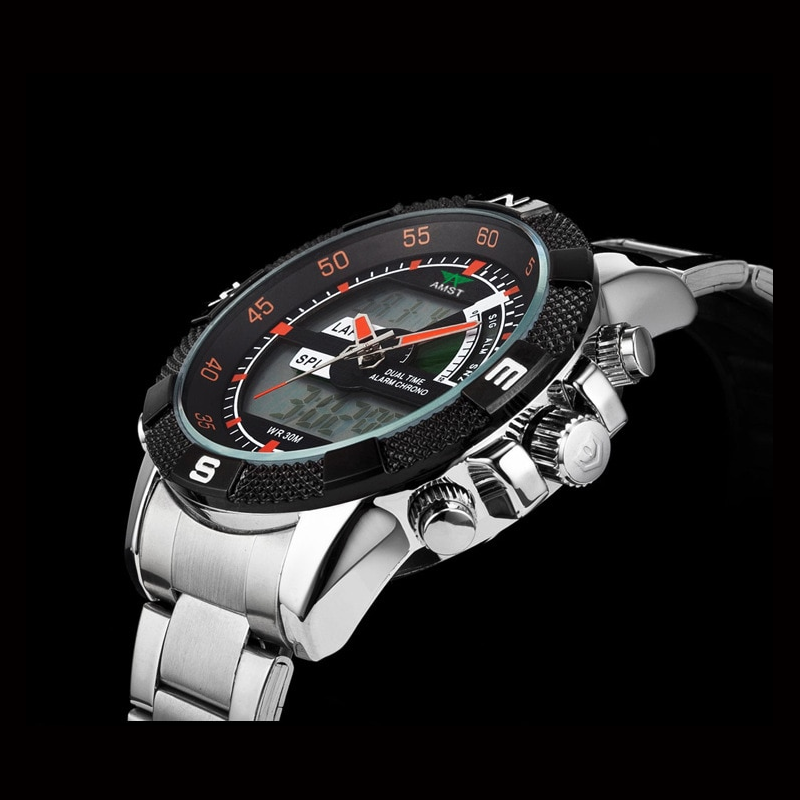 Veile Studios Men Luxury Military Sport Multi Functional Quartz Led Digital Watch E
