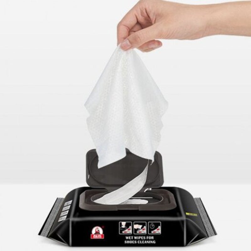 Wet Cleaning Wipes For White Shoes Leather Beauty Cleaner 30Pcs / Box Black 1