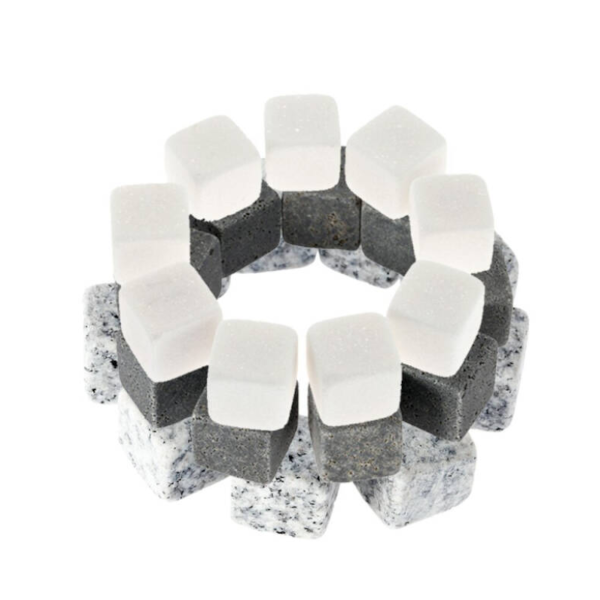 Whisky Stones Marble Granite 9 Pcs Set With Pouch Reusable Ice Cube For Beverage