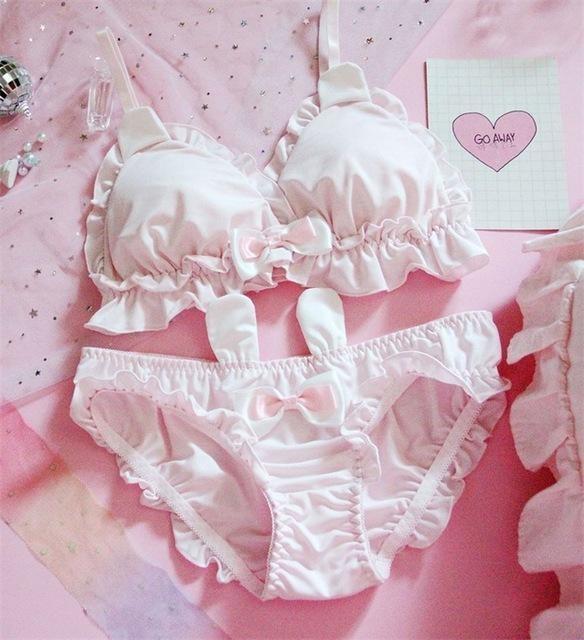White Or Pink Rabbit Lingerie Set Women Cosplay