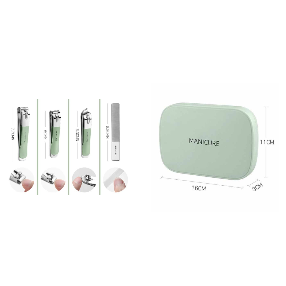 White 18 Piece Manicure And Pedicure Set Stainless Steel Nail Clipper Kit | Professional Care Grooming Tools Compact Por