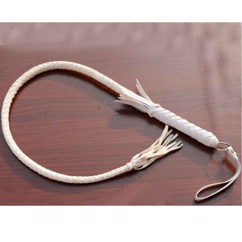 White 3 Size Leather Whip Bdsm Spanking Impact Play Toy