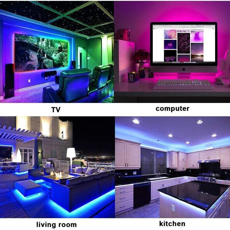 5M Led Light Bar Strip Lights Rgb 5050 Colour Changing Remote Control