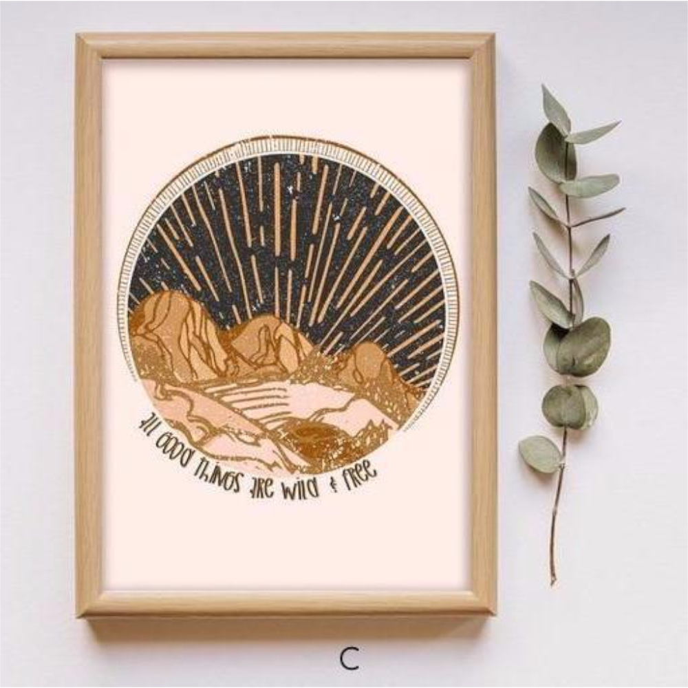 Wild Free Canvas Prints Earth Tone Wall Art Neutral Color Painting Decor