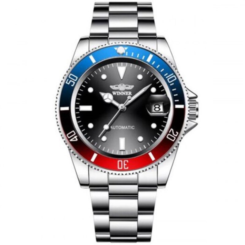 Veile Studios Winner Men Fashion Date Display Automatic Mechanical Watch Durable Stainless Steel Multi B