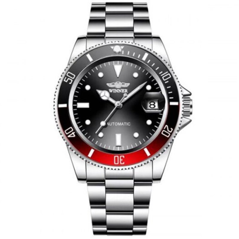 Veile Studios Winner Men Fashion Date Display Automatic Mechanical Watch Durable Stainless Steel Multi B