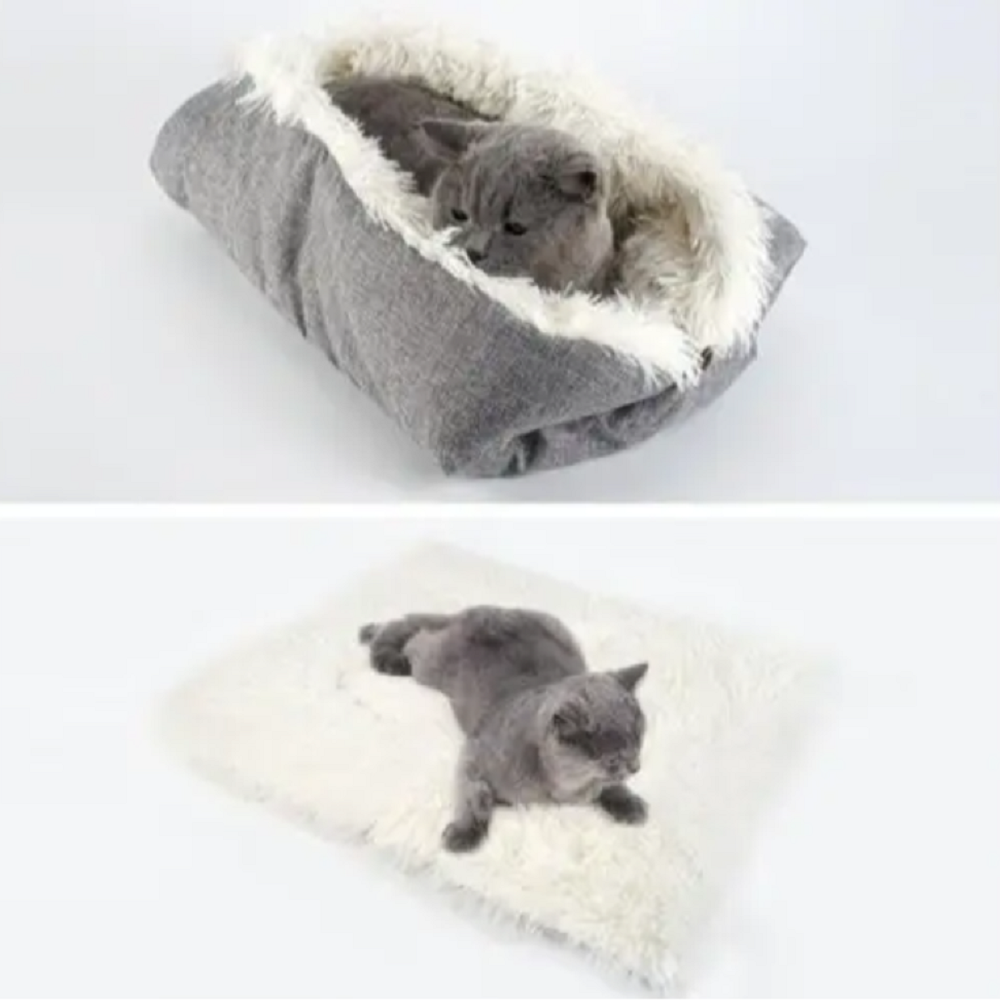 Cat Dog Mat Soft Fleece Winter Sleeping Bed Blanket Dual-Purpose Pet Mattress