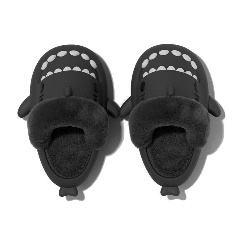 Winter Shark Slippers Detachable Warm Fuzzy Bedroom House Shoes Women