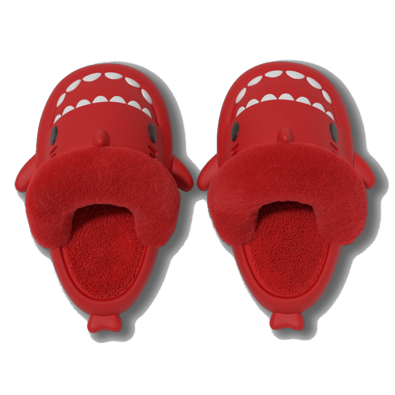 Winter Shark Slippers Detachable Warm Fuzzy Bedroom House Shoes Women