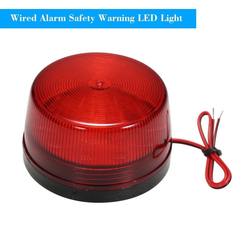 Wired Alarm Strobe Signal Safety Warning Led Light Red