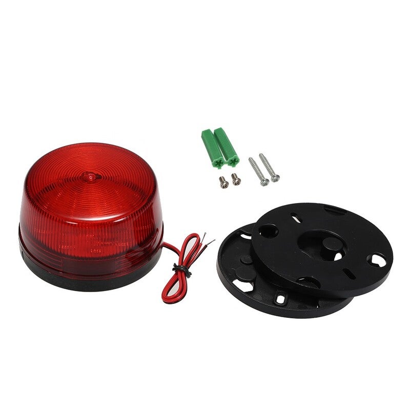 Wired Alarm Strobe Signal Safety Warning Led Light Red