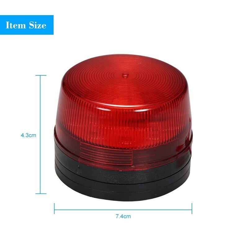 Wired Alarm Strobe Signal Safety Warning Led Light Red